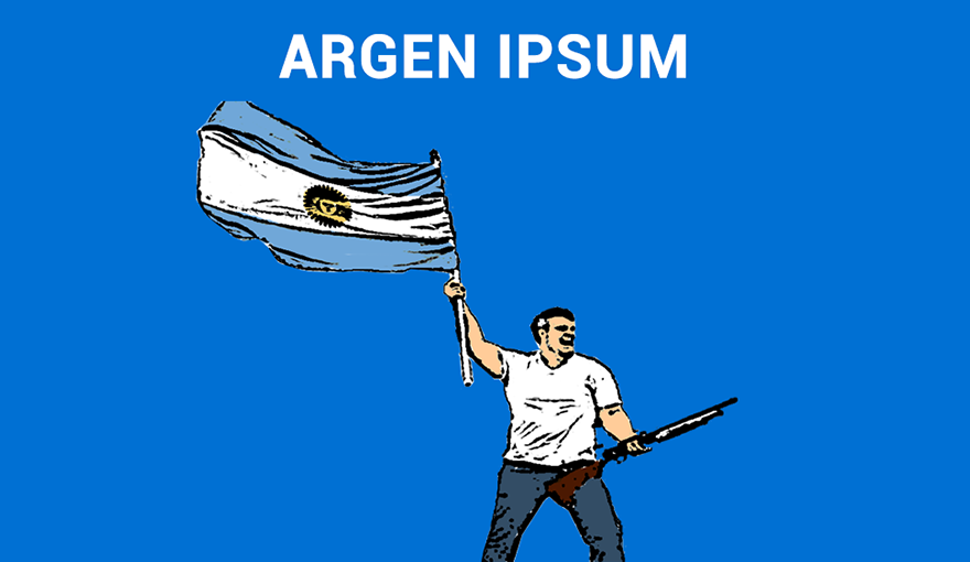 dibujo de un hombre con una escopeta y bandera argentina